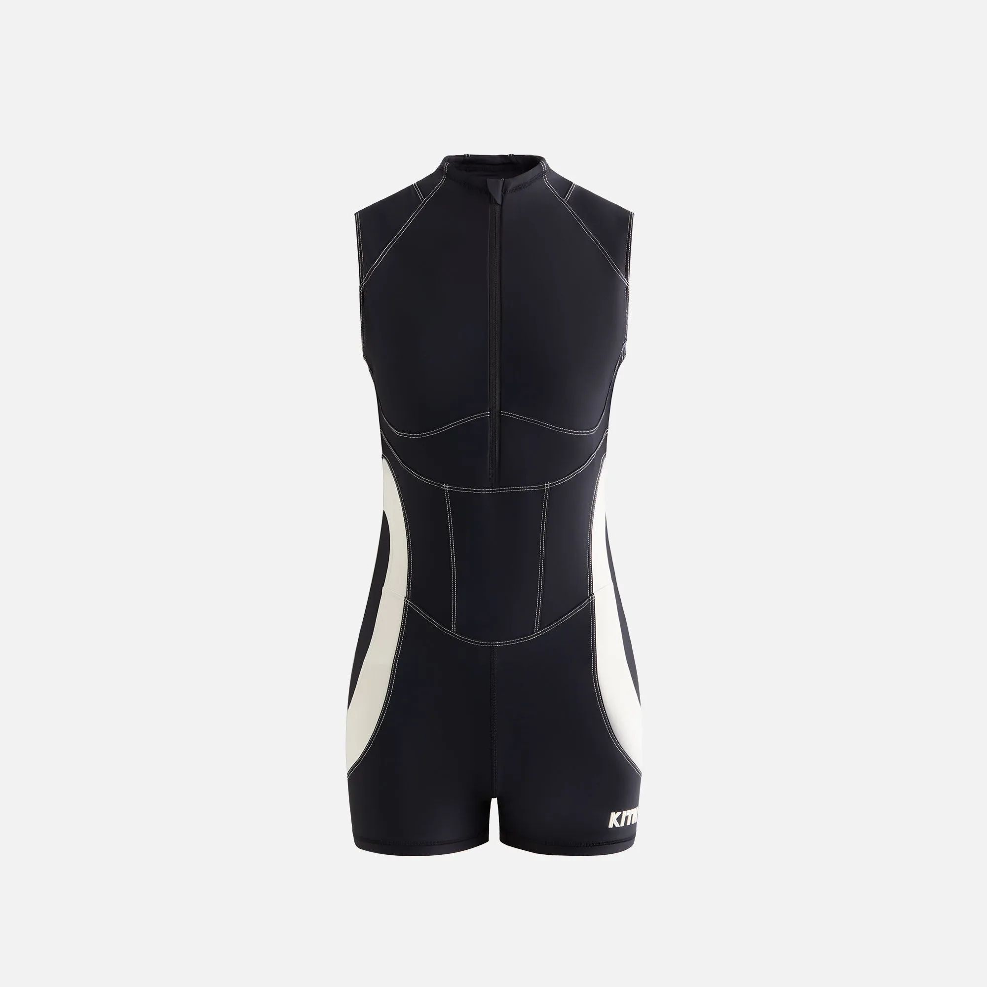 Kith Women Sora Seamed Zip Romper - Black