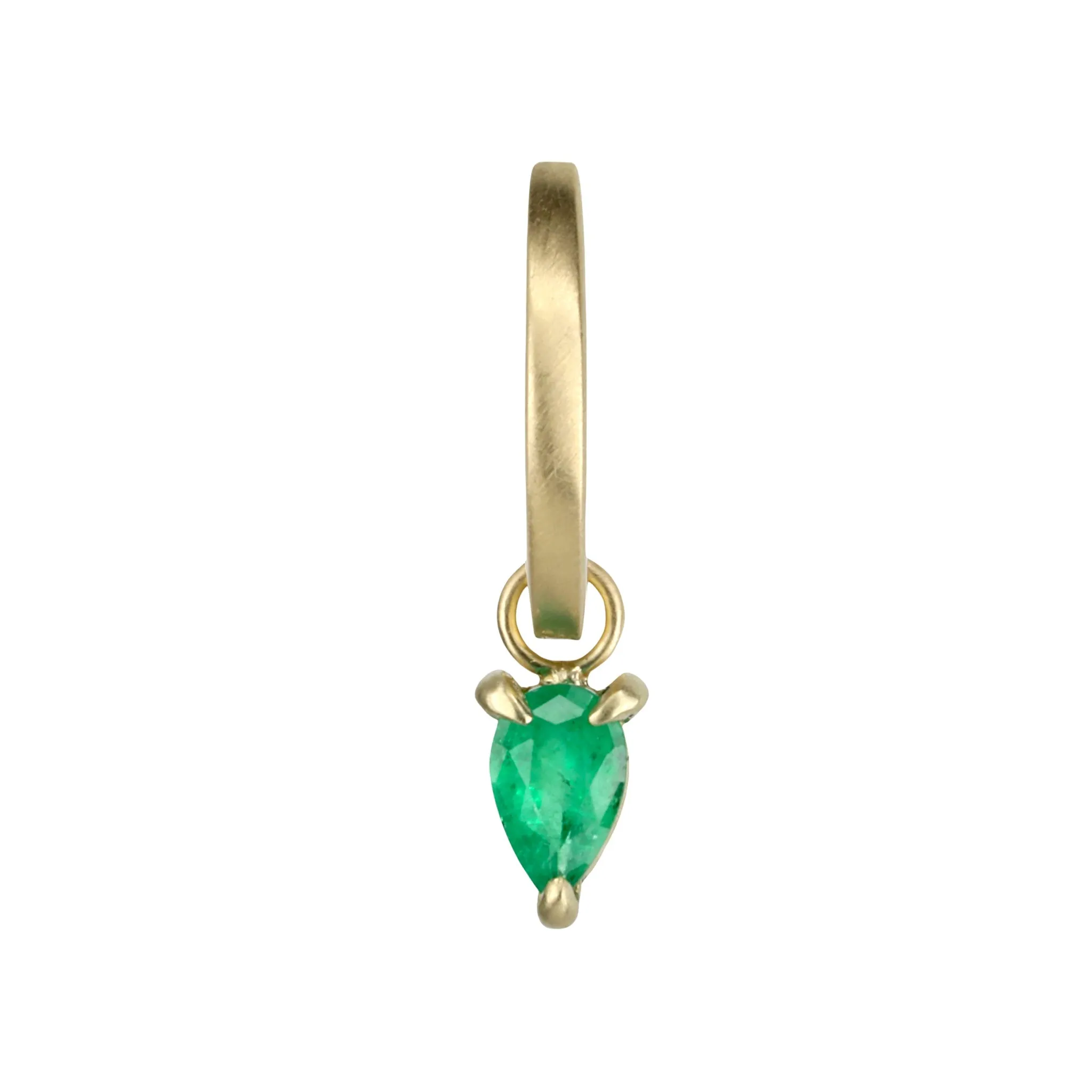 Matte Gold Kinsley Emerald Drop Huggie Hoop