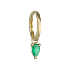 Matte Gold Kinsley Emerald Drop Huggie Hoop