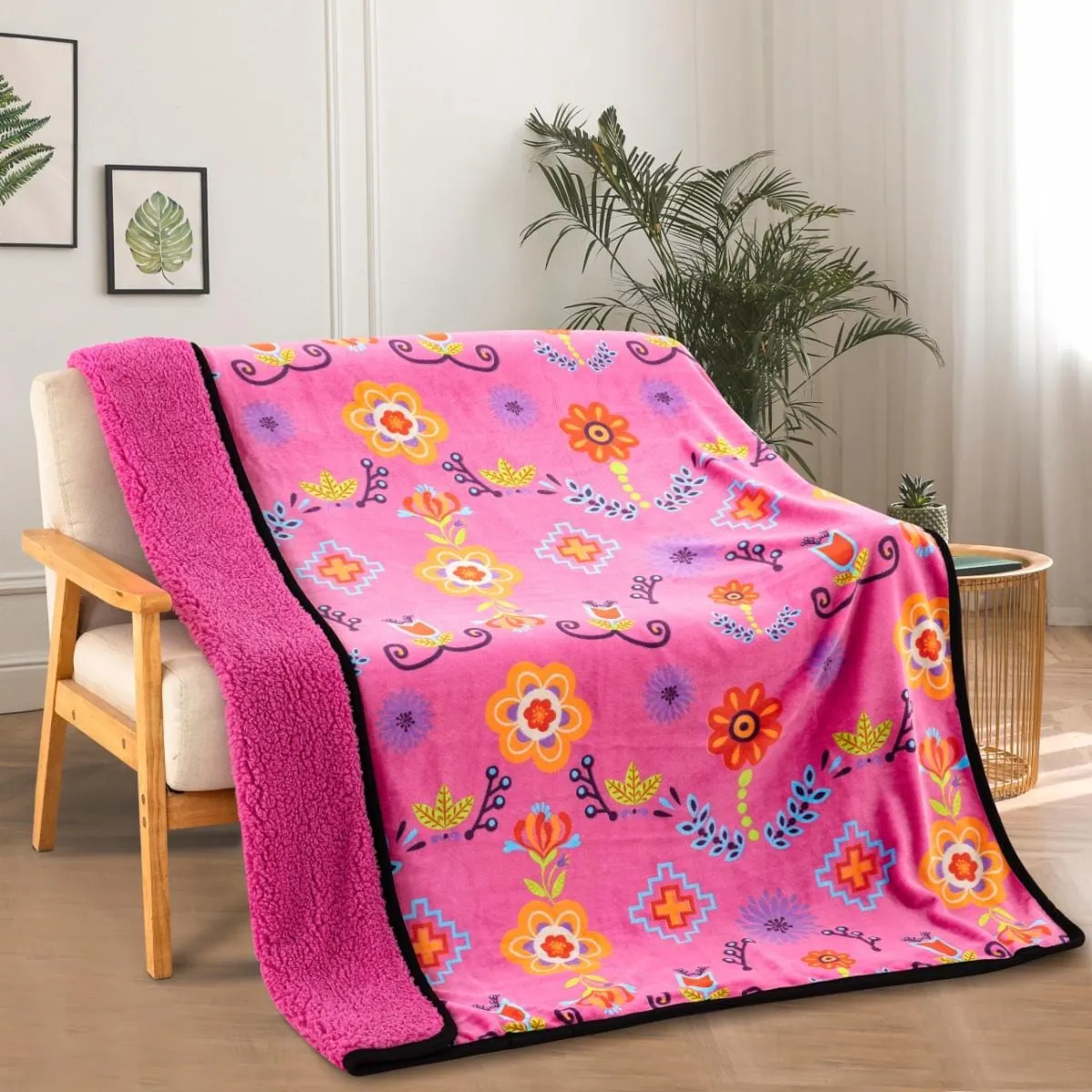 Native Floral SHERPA BLANKET