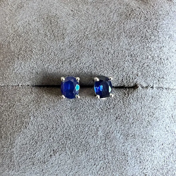 Oval Gemstone Stud Earrings