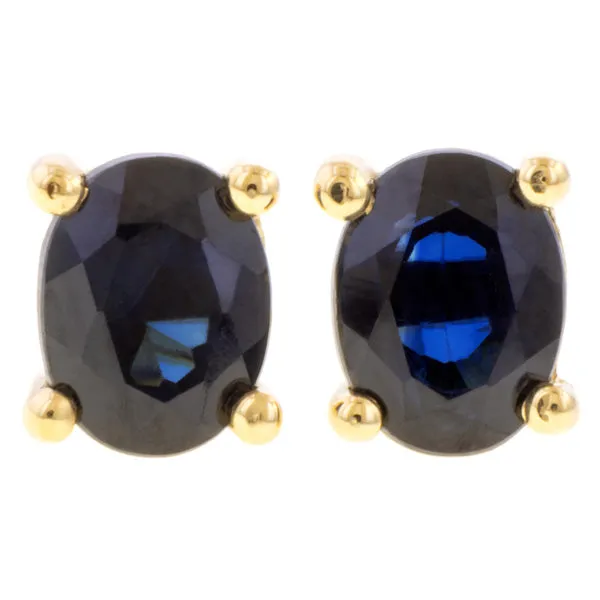 Oval Gemstone Stud Earrings