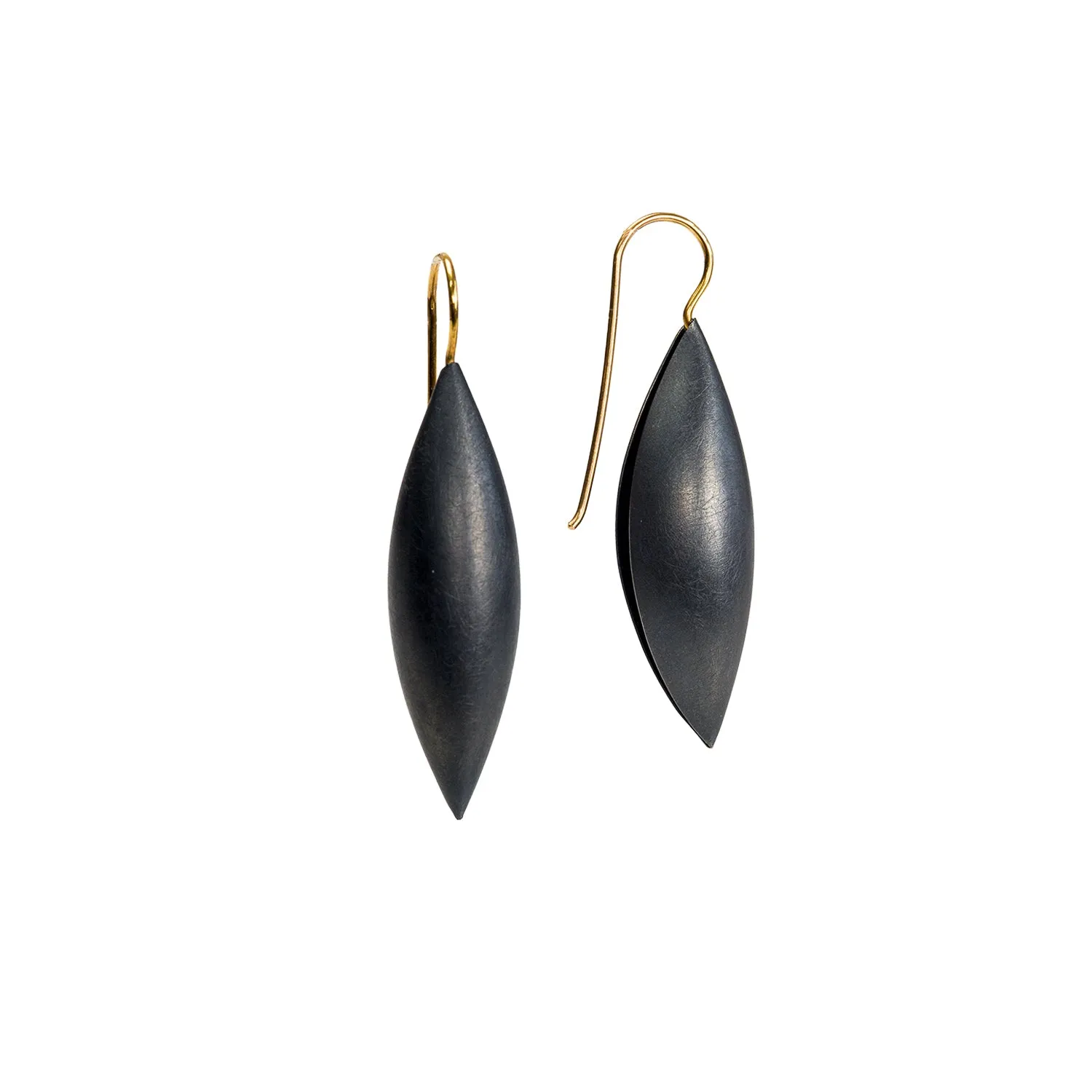 Oxidized Sterling Silver Cocoon Pendant Earrings~40mm