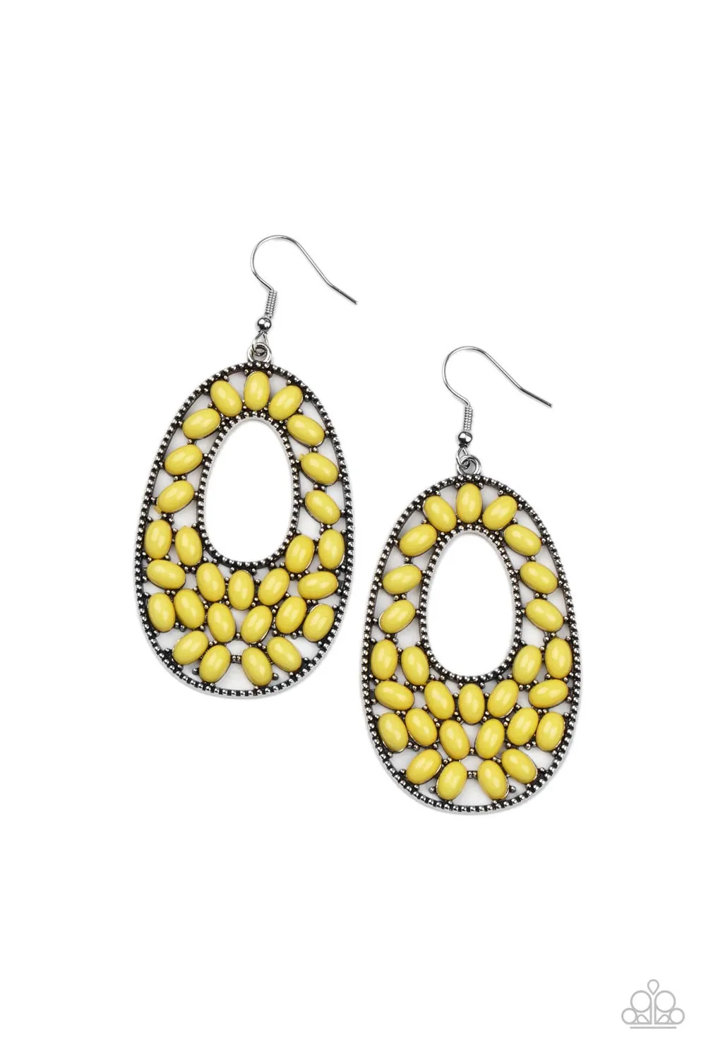 Paparazzi Earring ~ Beaded Shores - Yellow