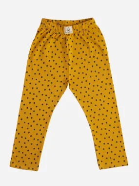 Polka dot pattern in yellow leggings  for baby girl