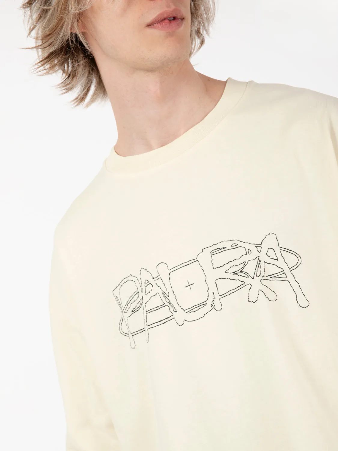 T-shirt ricamo logo lettering off white