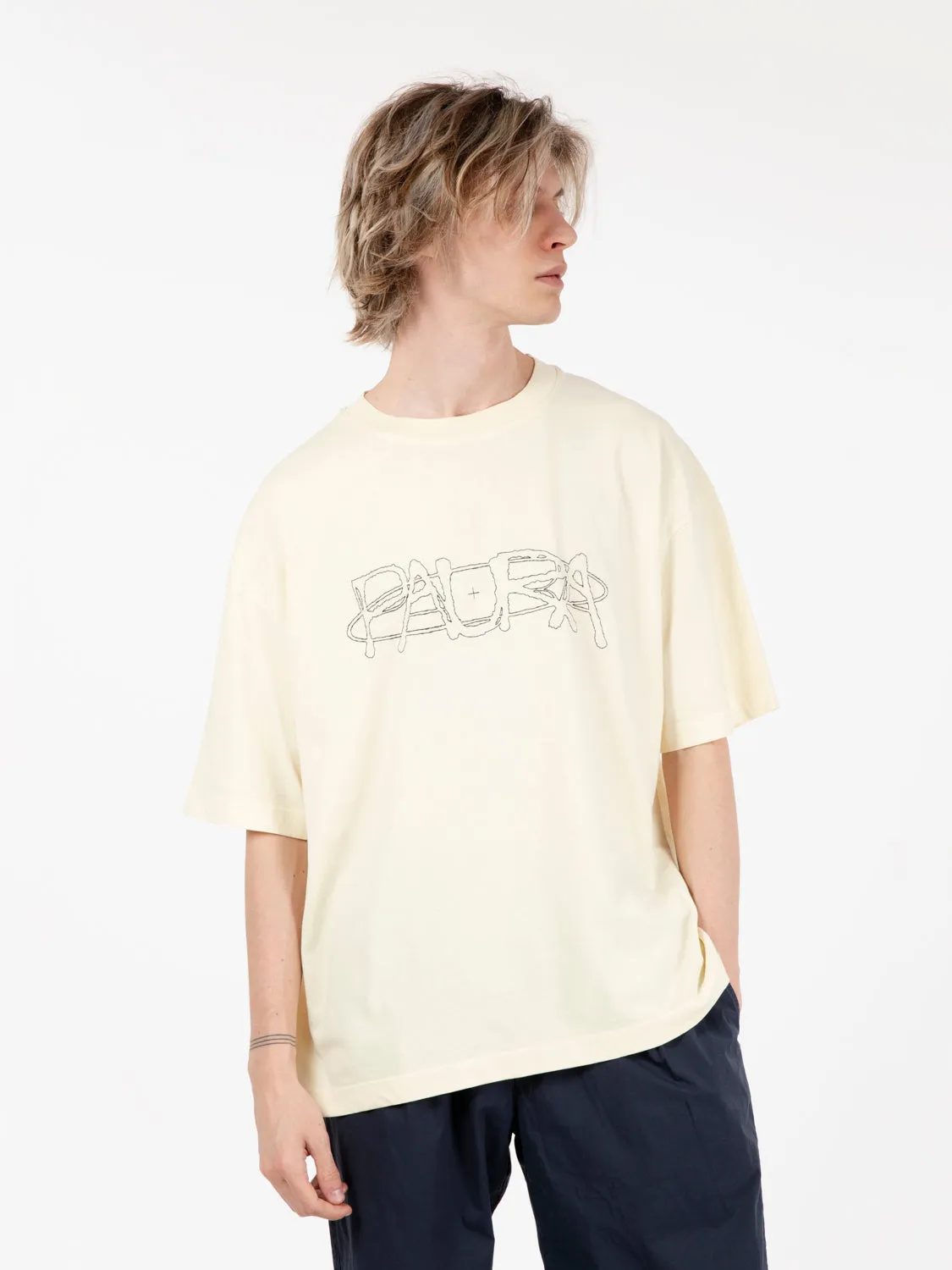 T-shirt ricamo logo lettering off white