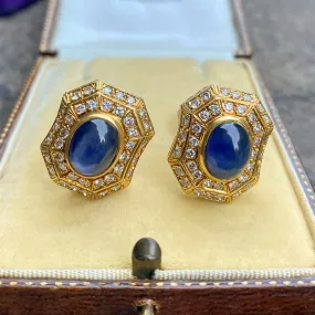 Vintage Sapphire & Diamond Earrings