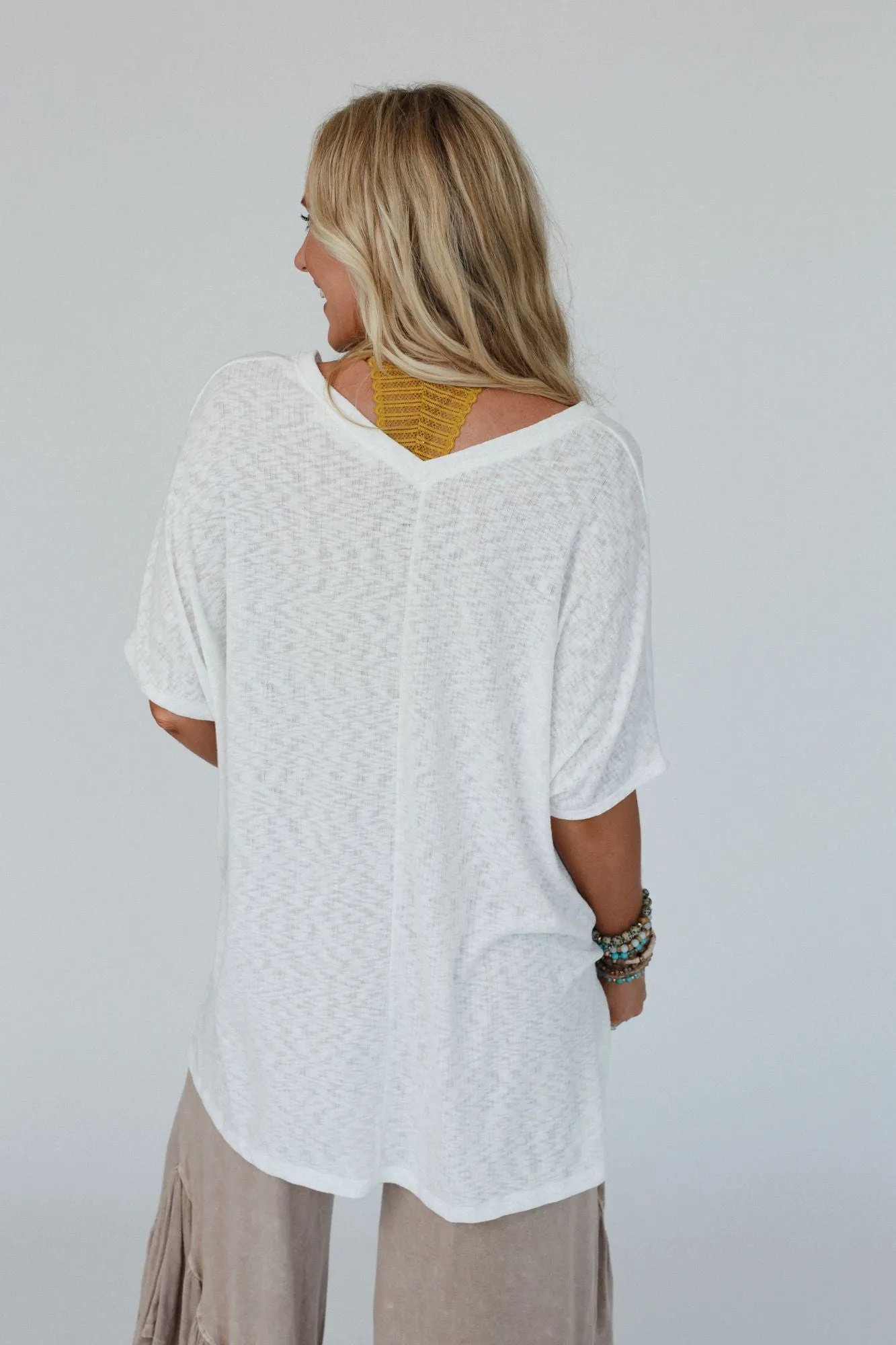 Warm Nights V Neck Top - Ivory