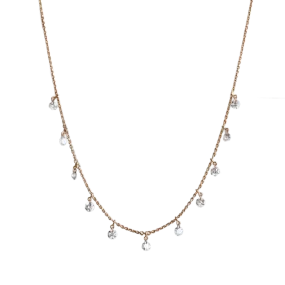 Yellow Gold Drilled Diamond Necklace